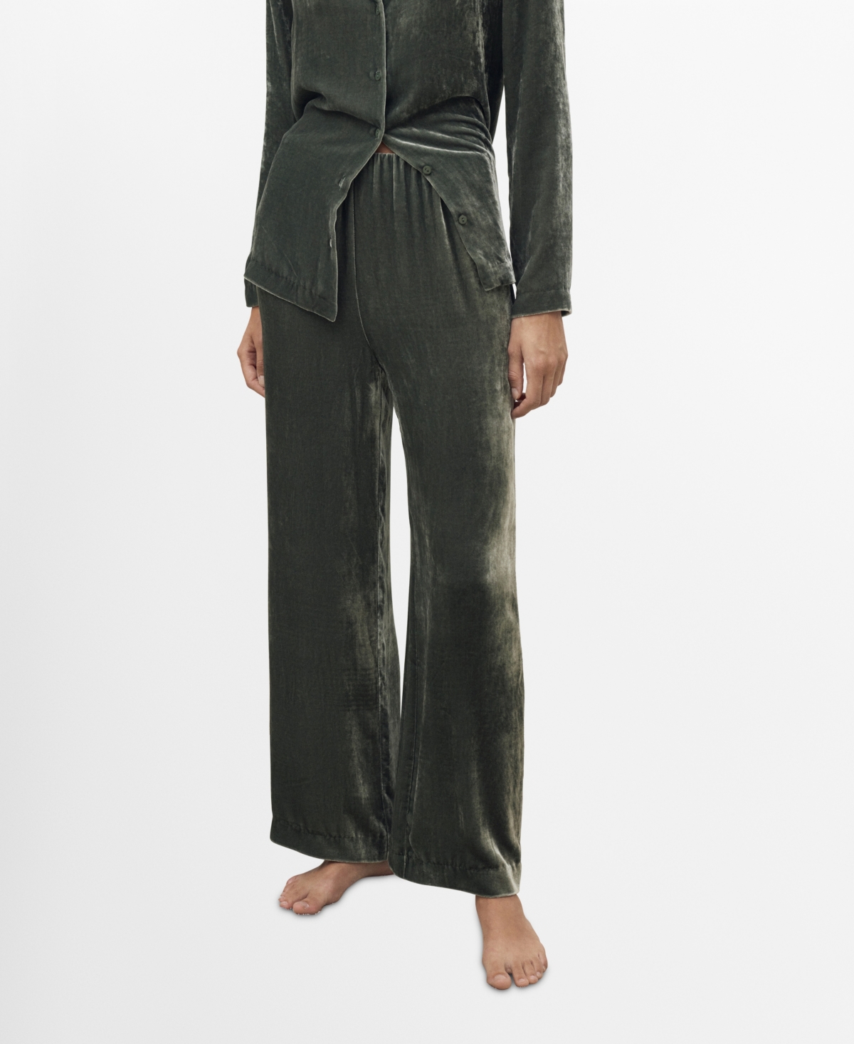 Mango Women's Silk Velvet Pants In Multi