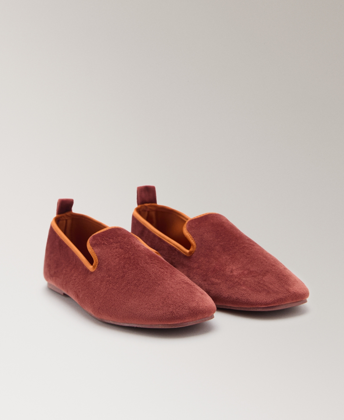 Mango Women's Piping Detail Velour Slippers