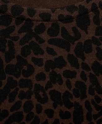 Women's Ribbed Leopard-Print Sweater