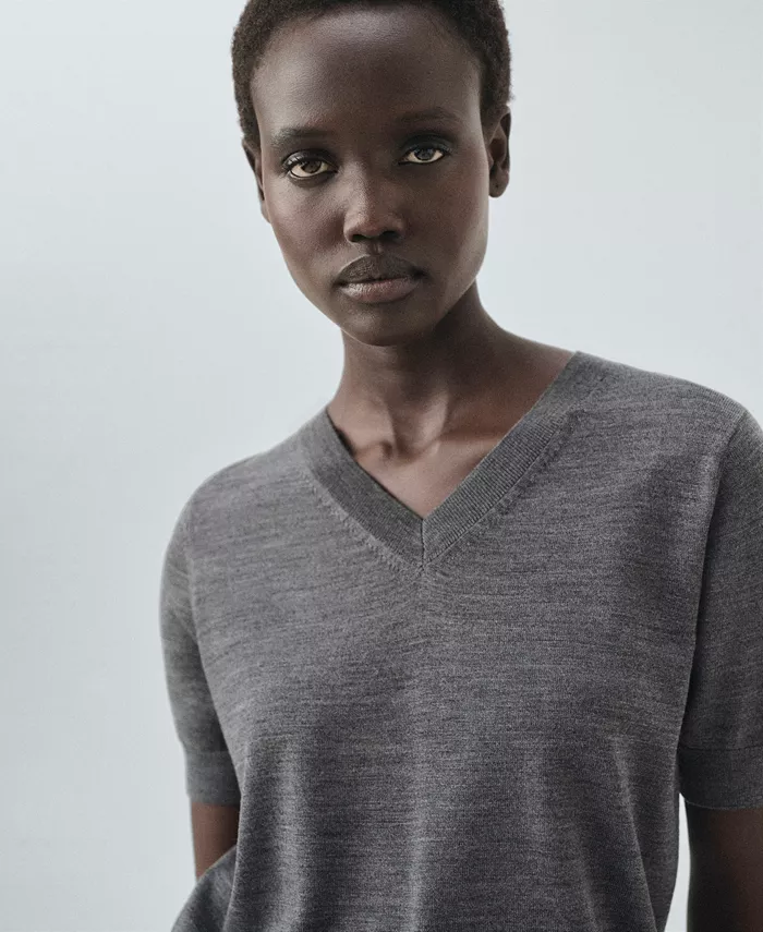 Women's Selection Wool V-Neck Sweater - thumbnail 8