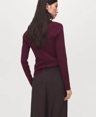 Women's Long-Sleeved Polo-Neck Sweater