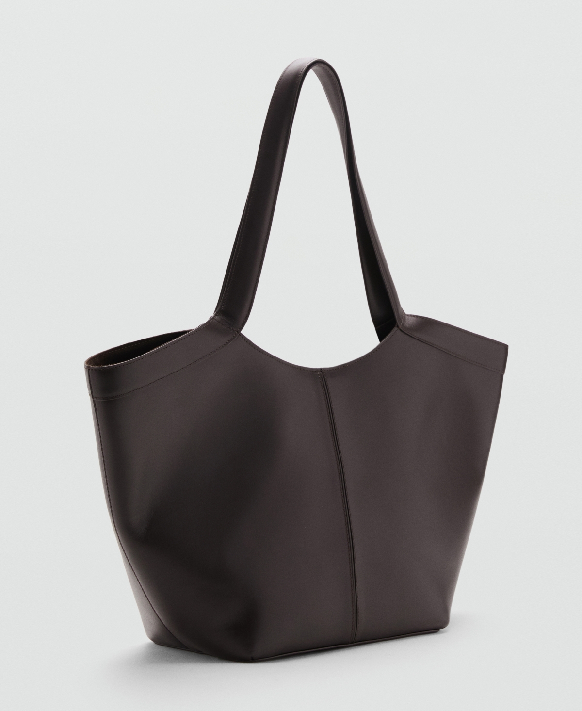 Mango Women's Large Leather Shoulder Bag