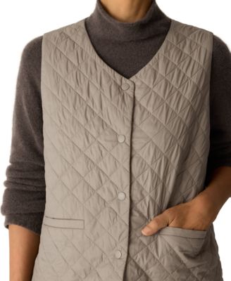 Women's V-Neck Quilted Sleeveless Vest