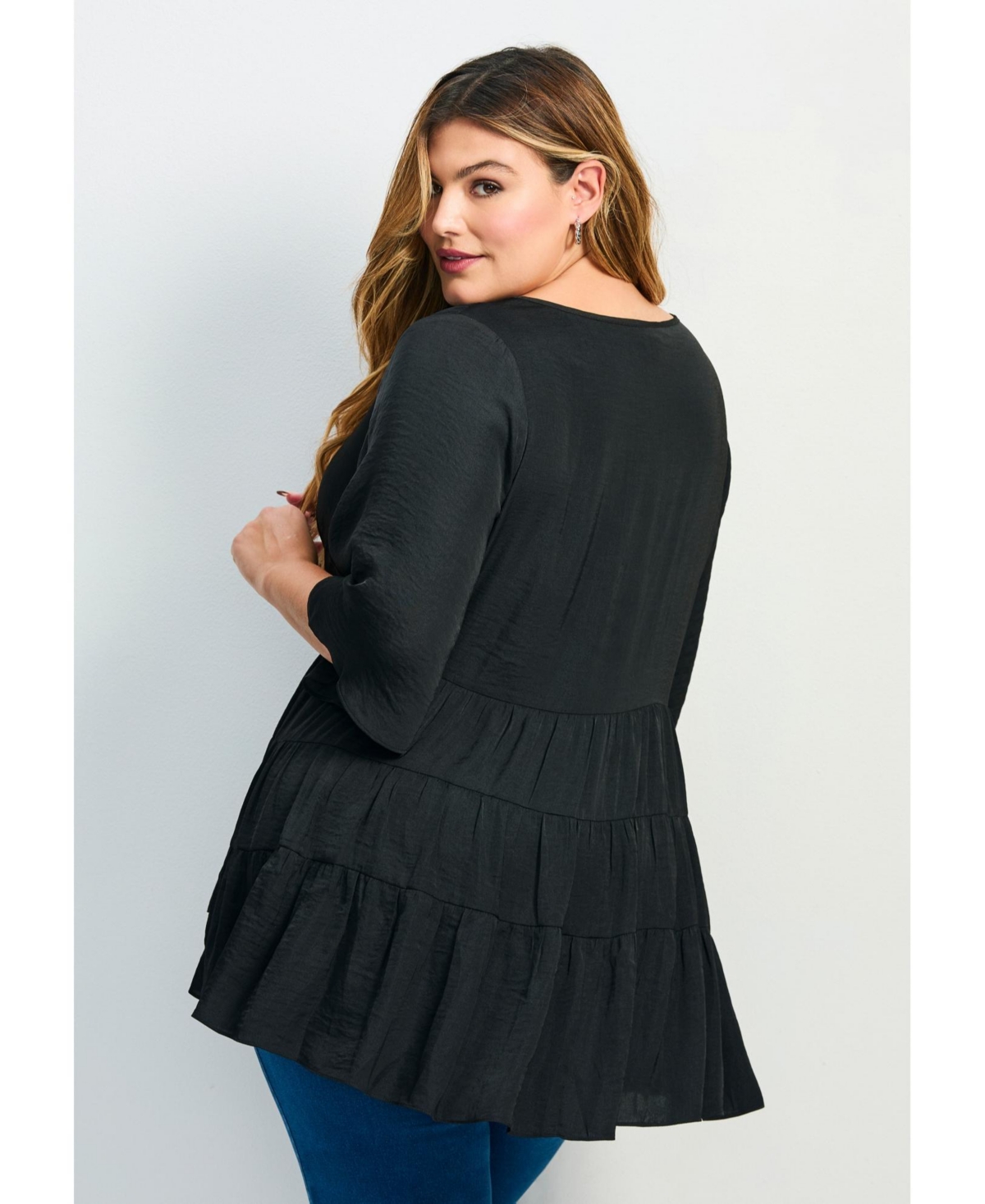 Avenue Women's Plus Size Aly Tiered Top