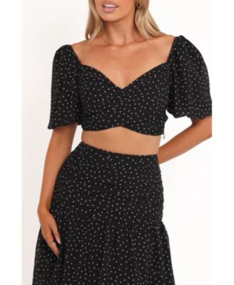 Women's Selina Skirt Set - Black Polka Dot