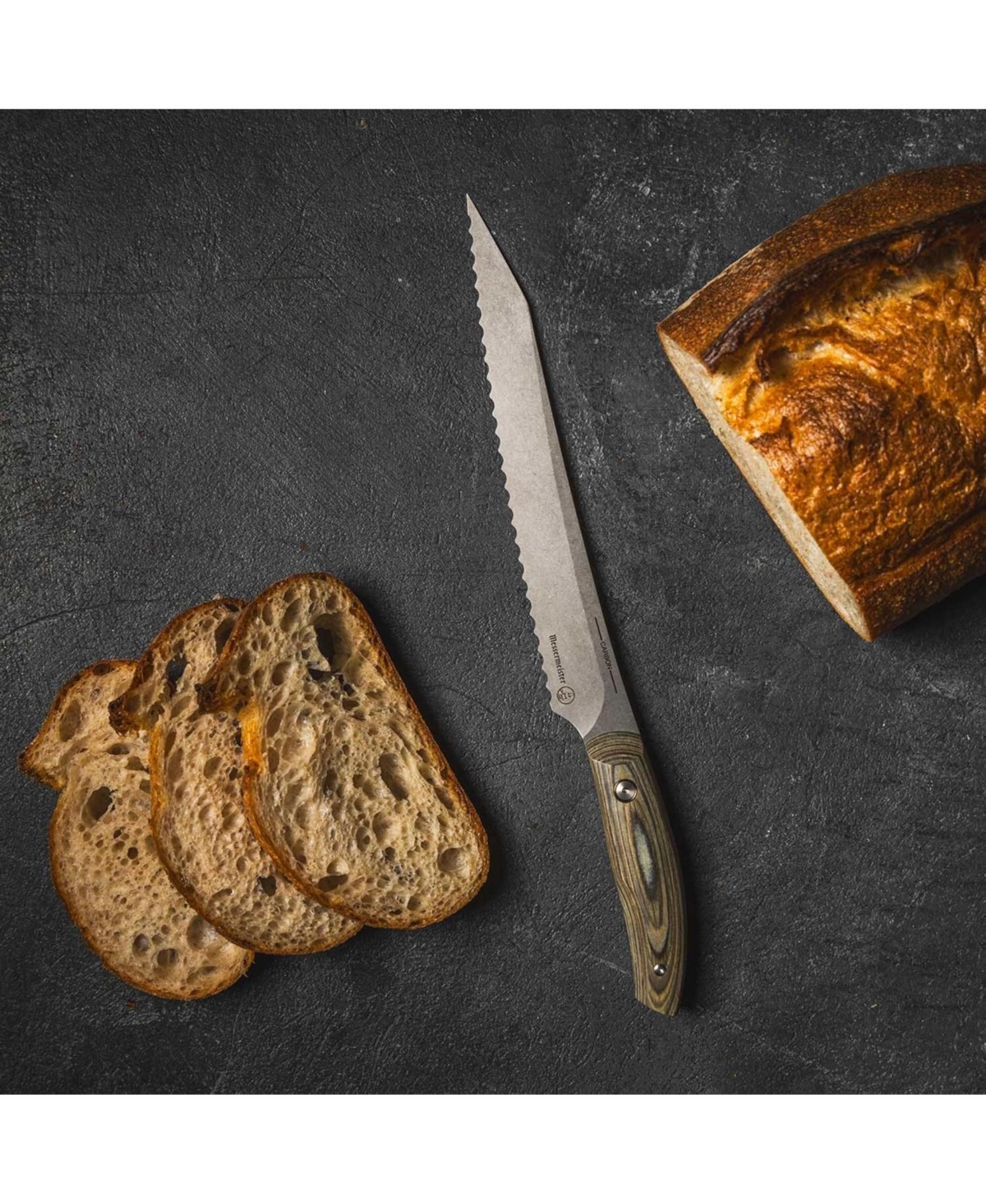 Messermeister Carbon Scalloped Slicer / 9"