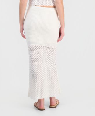 Juniors' Pull-On Crochet Maxi Skirt
