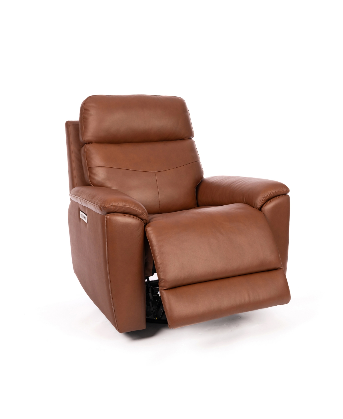 Flexsteel 39" Leather Rex Power Swivel Gliding Recliner with Power Headrest Lumbar
