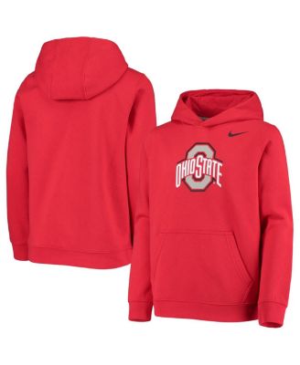 Nike - Big Boys and Girls Scarlet Ohio State Buckeyes Stadium Club Fleece Pullover Hoodie