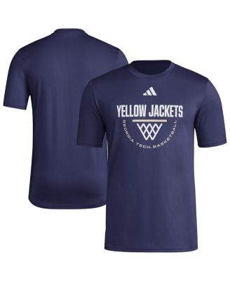 adidas - Men's Navy Georgia Tech Yellow Jackets Basketball Practice Net Arch Pregame T-Shirt
