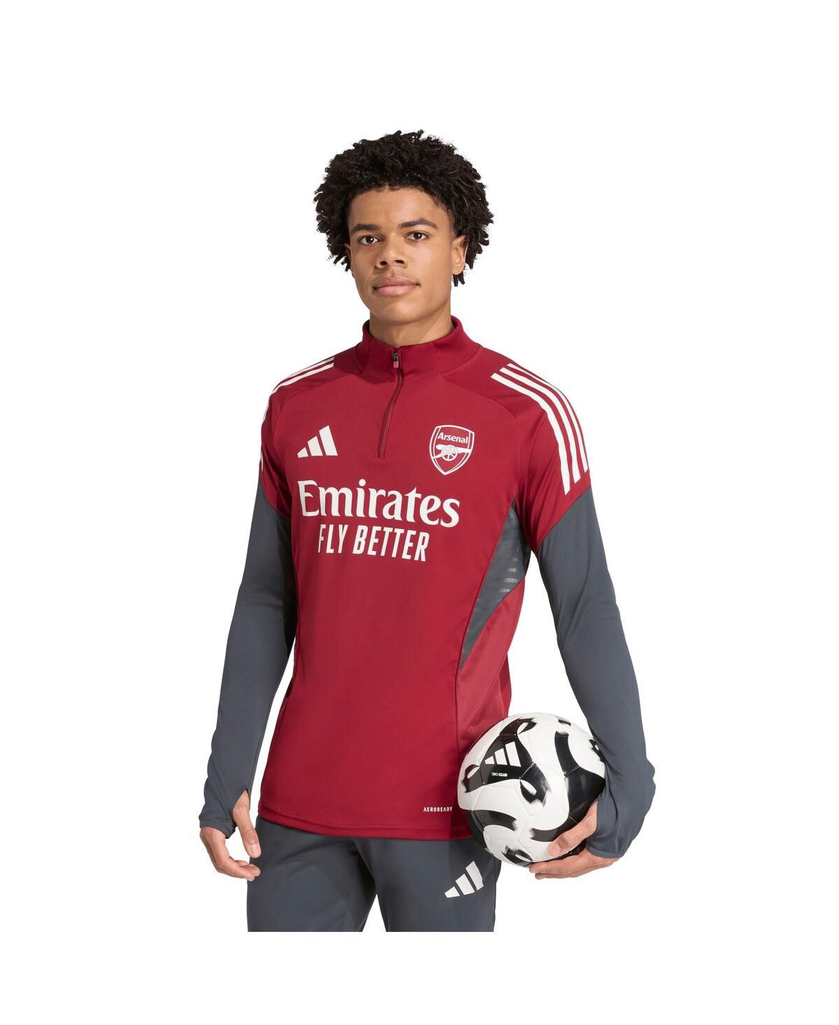 Мужская тренировочная толстовка с капюшоном AEROREADY Raglan красного цвета Arsenal 2025/26 на молнии