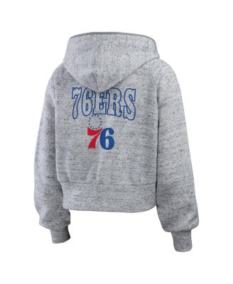 Women's Heather Gray Philadelphia 76ers Speckled Radiator Full-Zip Hoodie