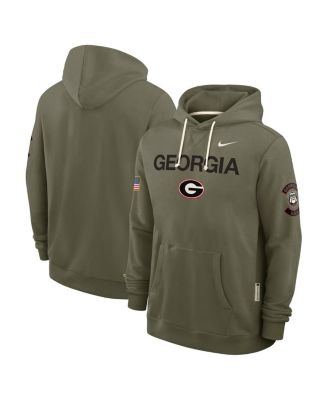 Nike - Men's Olive Georgia Bulldogs 2025 Military Appreciation Dri-FIT Hoodie