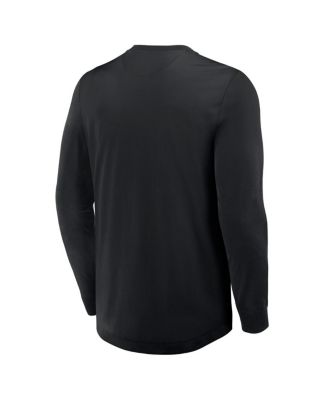 Men's Black Boston Bruins Adrenaline Push Long Sleeve Henley Shirt