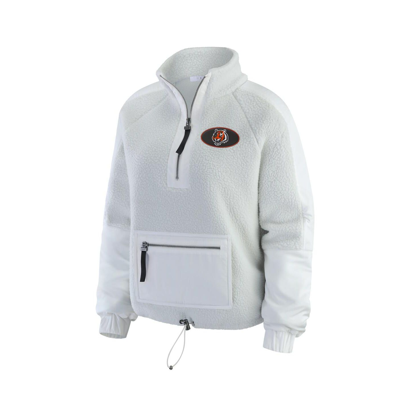 Женская куртка WEAR by Erin Andrews White Cincinnati Bengals Polar Fleece Half-Zip — фото 2