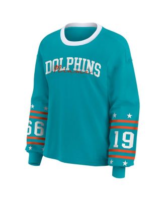 Women's Aqua Miami Dolphins Sport Long-Sleeve T-Shirt