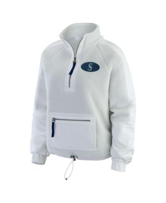 Women's Gray Seattle Mariners Polar Fleece Quarter-Zip Jacket