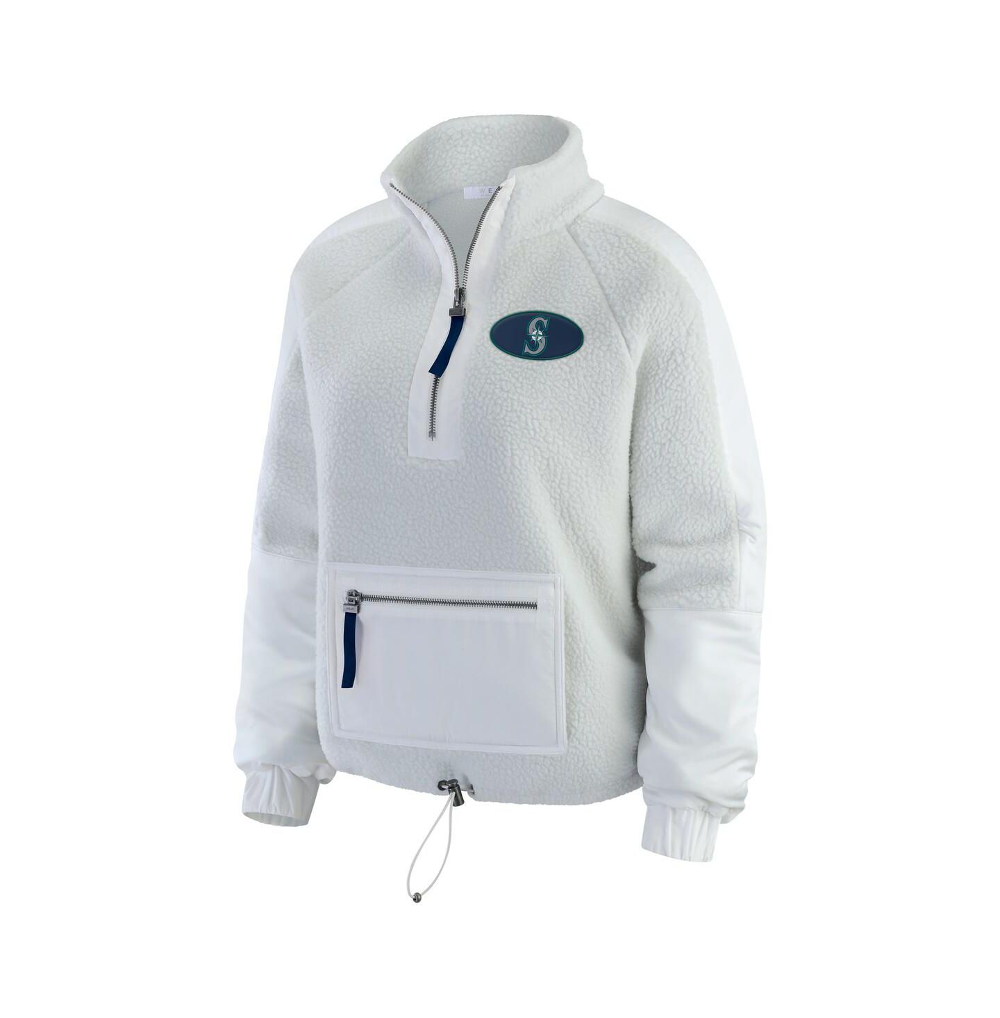 Женская куртка WEAR by Erin Andrews Gray Seattle Mariners Polar Fleece Quarter-Zip — фото 2