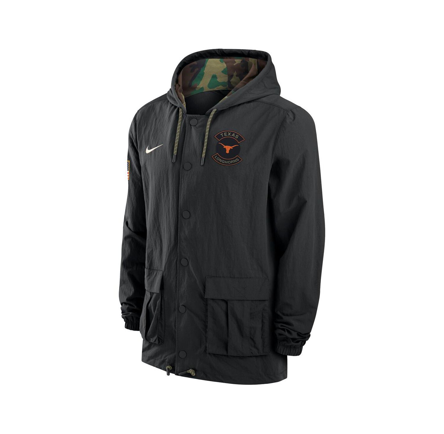 Men's Black Texas Longhorns 2025 NCAA Military Appreciation Full-Snap Jacket