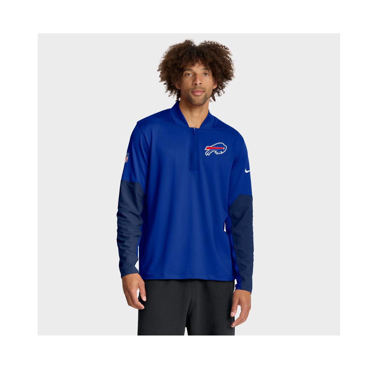 Men's Royal Buffalo Bills Sideline Dri-FIT Half-Zip Pullover Hoodie
