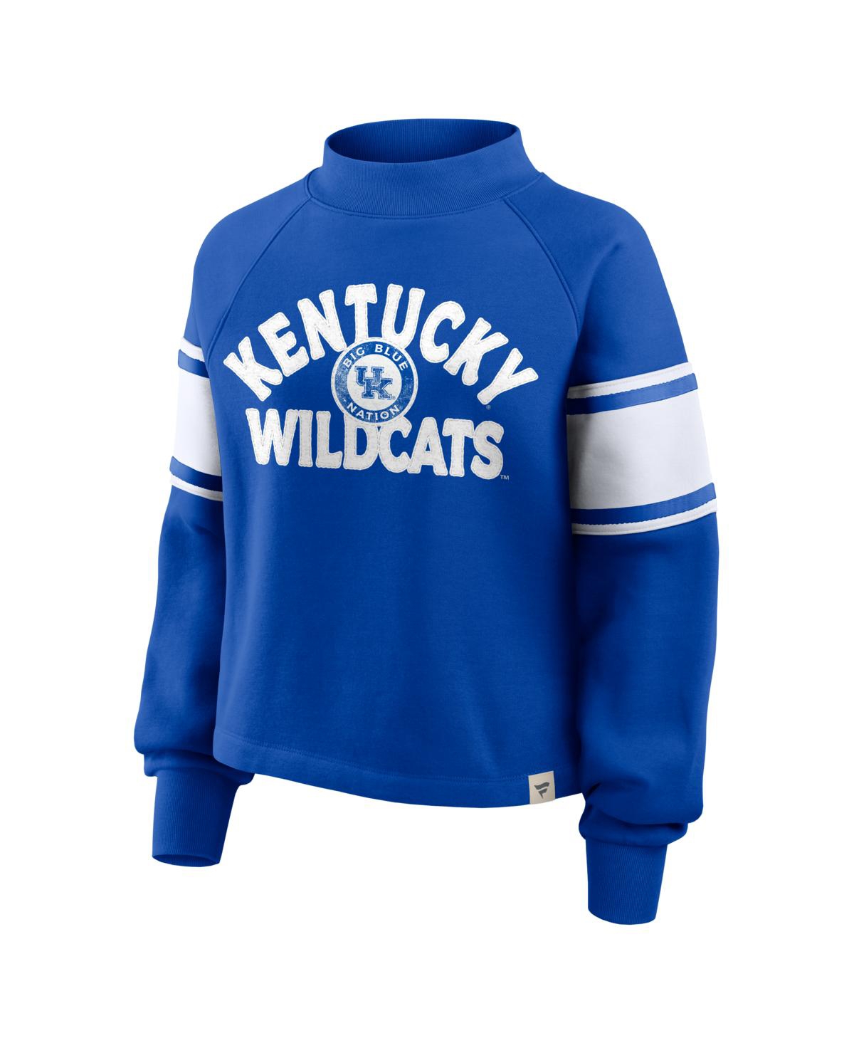 Fanatics Women's Royal Kentucky Wildcats Oversized Hometown Premium Punt Coverage Raglan Pullover Sweatshirt