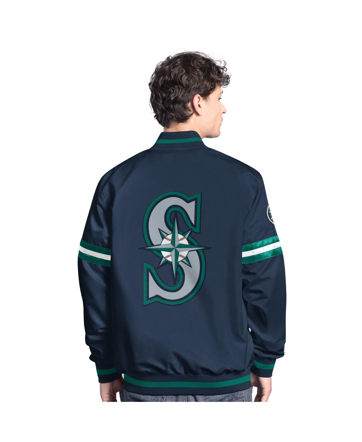 Starter Men's Navy Seattle Mariners Scout Full-Snap Varsity Jacket