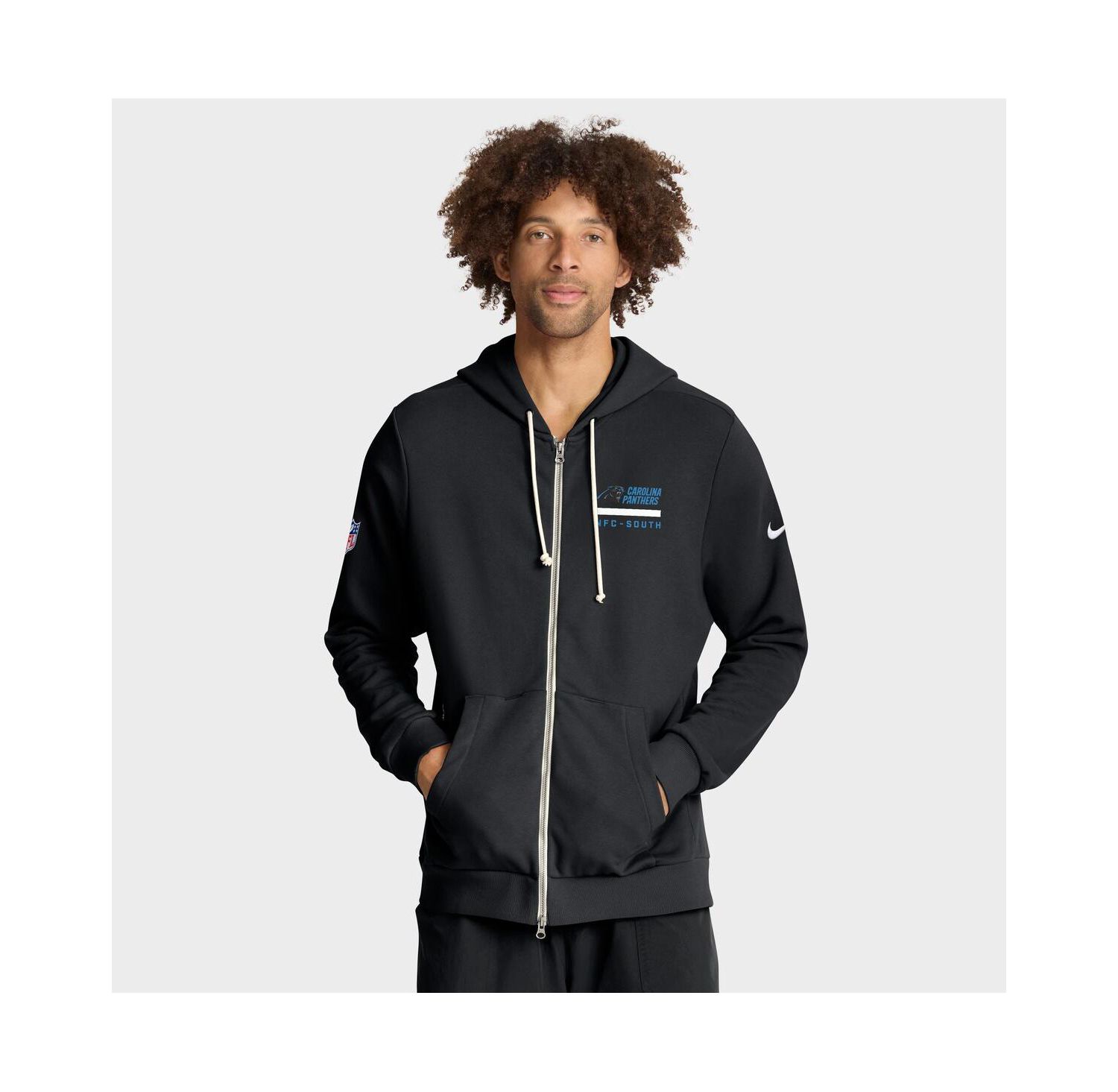 Men's Black Carolina Panthers Sideline Standard Issue Utility Player Dri-FIT Full-Zip Hoodie