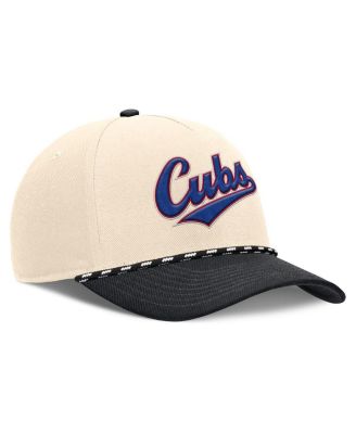 Men's Natural/Black Chicago Cubs Cooperstown Collection Rise Adjustable Hat