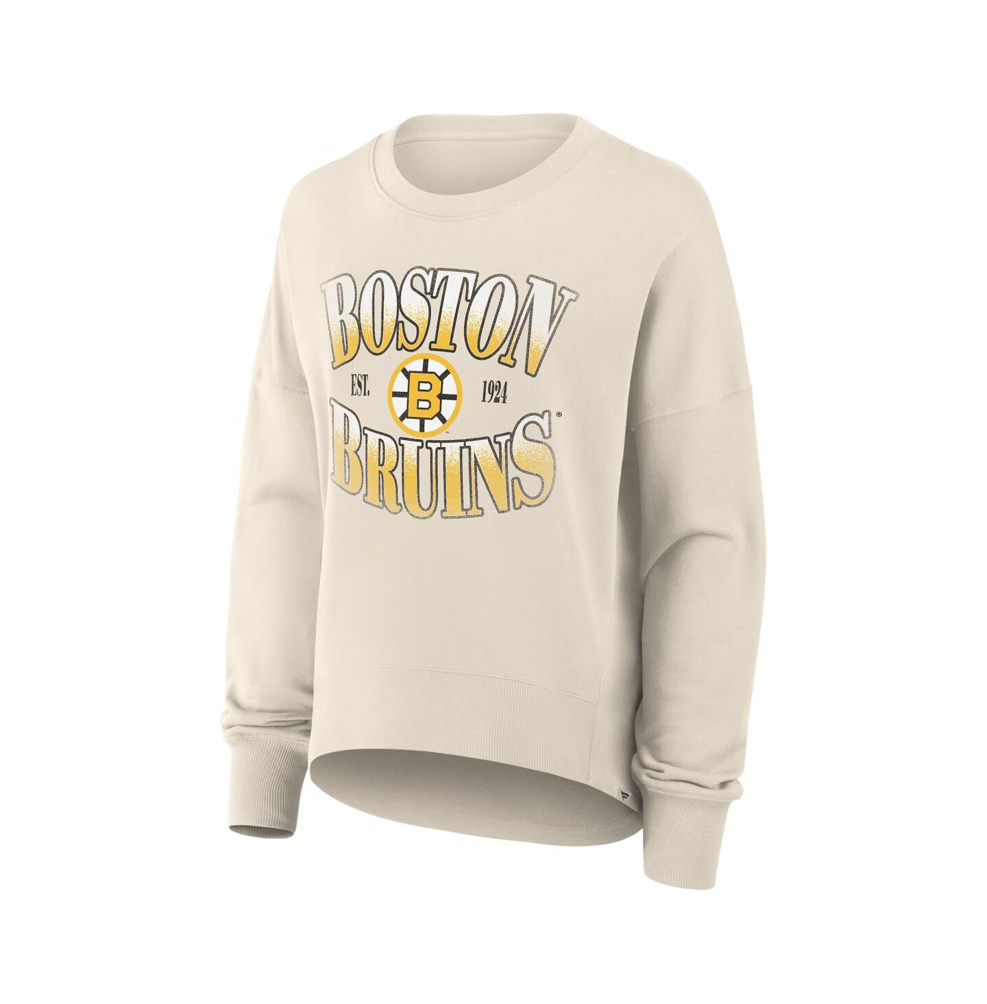 Женская толстовка Fanatics Cream Boston Bruins Oversized Vintage Slice Pullover — фото 2