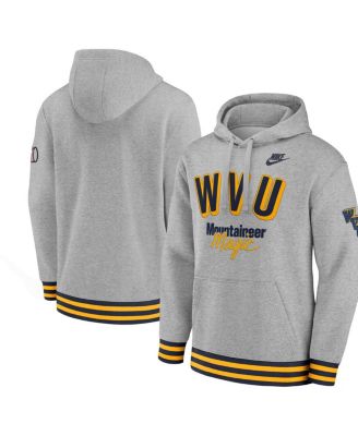 Nike - Men's Heather Gray West Virginia Mountaineers Legacy Retro Pullover Hoodie