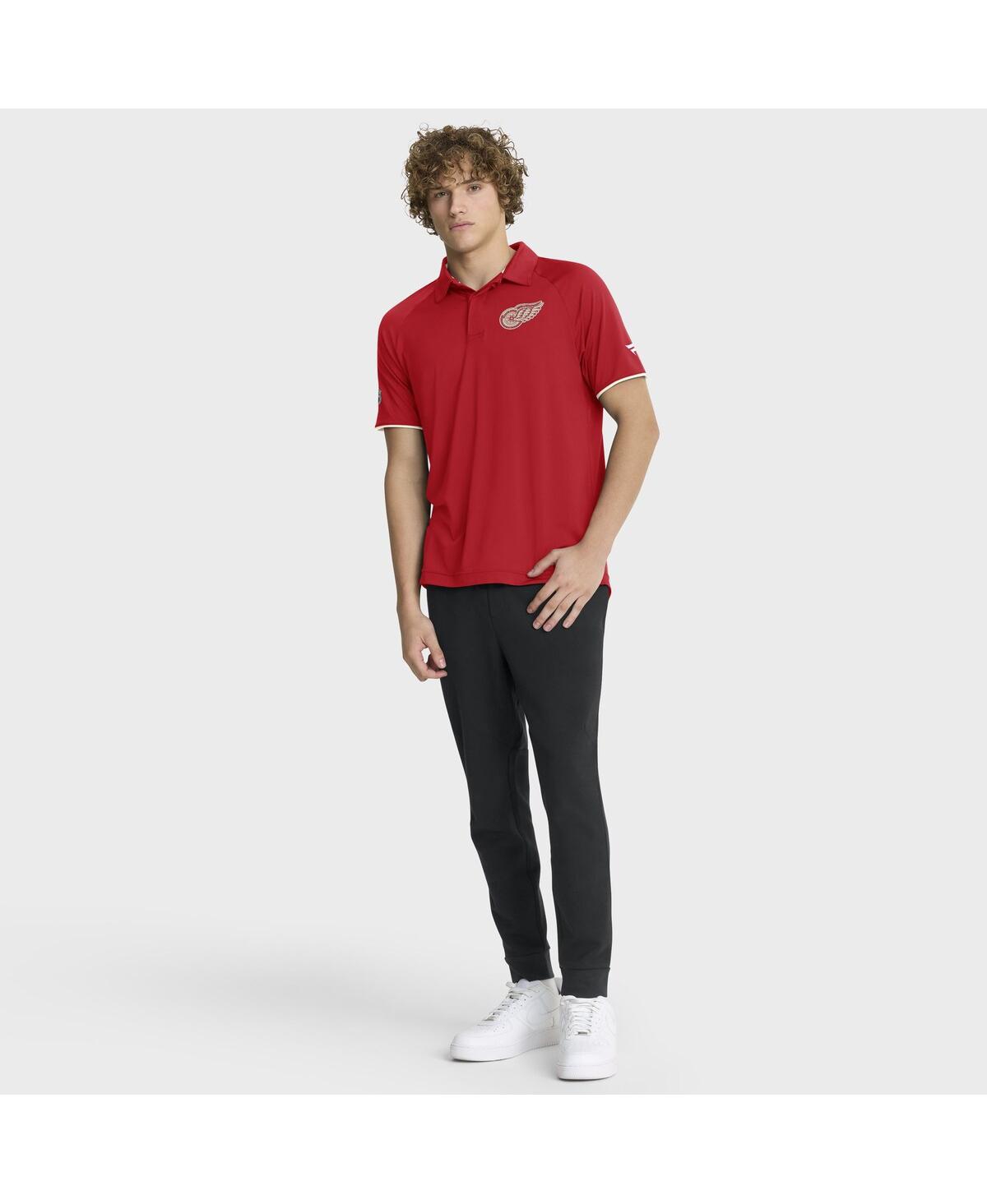 Fanatics Men's Red Detroit Red Wings Authentic Pro Centennial Rink Raglanâ Polo Shirt In Red