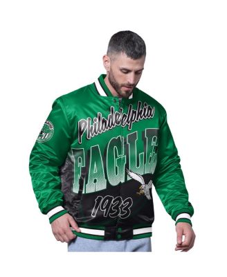Starter - Men's Kelly Green Philadelphia Eagles Retro Pass Rush Varsity Full-Snap Jacket