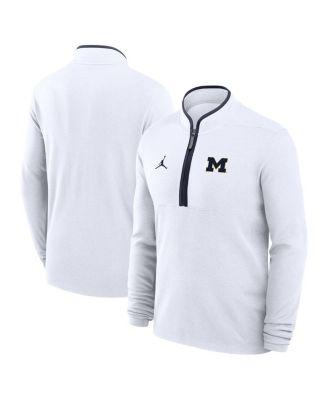 Jordan - Men's White Michigan Wolverines Courtside Victory Dri-FIT Half-Zip Pullover Sweatshirt