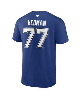 Men's Victor Hedman Blue Tampa Bay Lightning Authentic Stack Name Number T-Shirt
