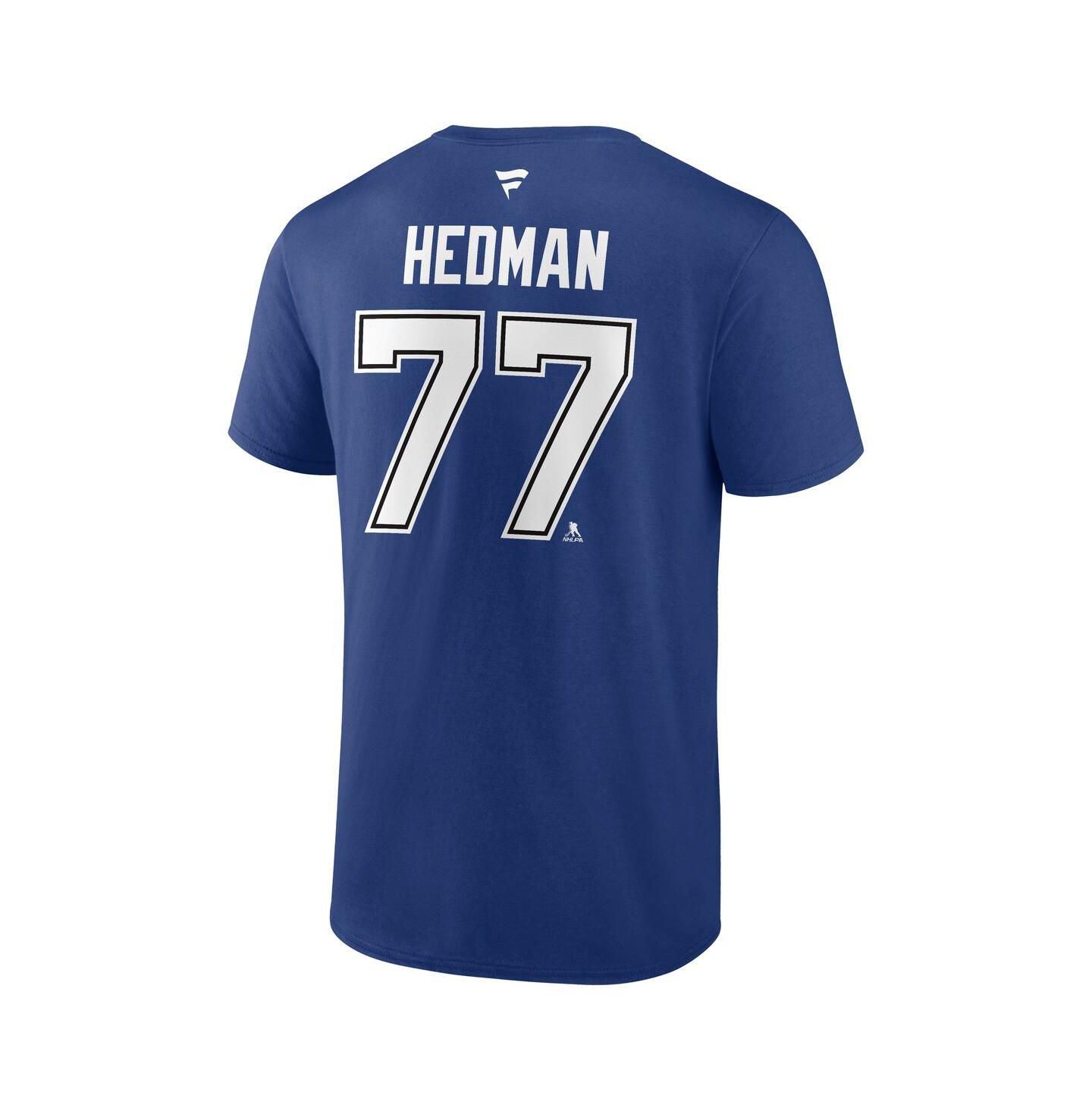 Мужская футболка Fanatics Victor Hedman Blue Tampa Bay Lightning Authentic Stack Name & Number — фото 3