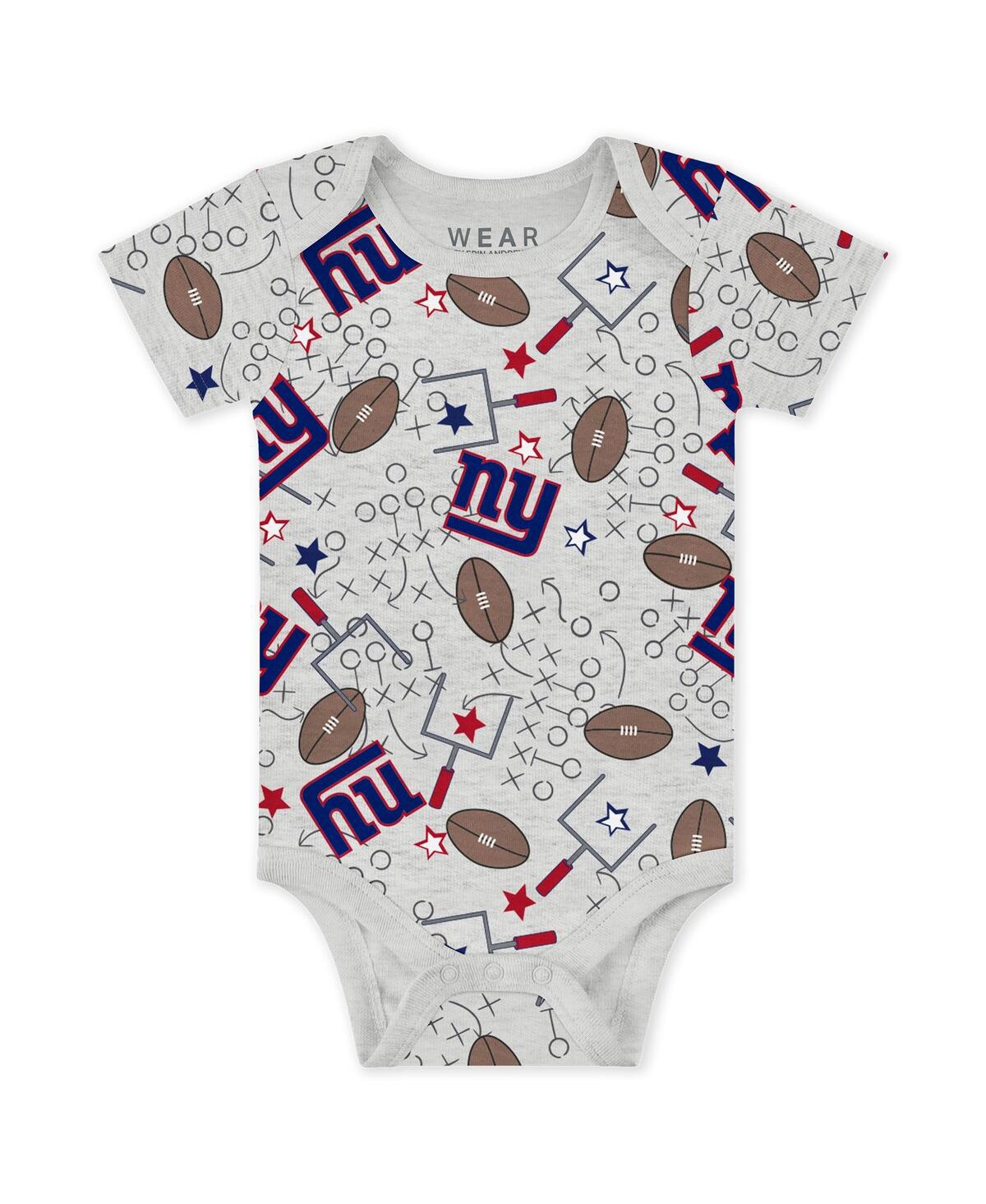 Wear by Erin Andrews Baby Boys and Girls Newborn 3-Piece New York Giants Turn Me Around Bodysuits Pant Set