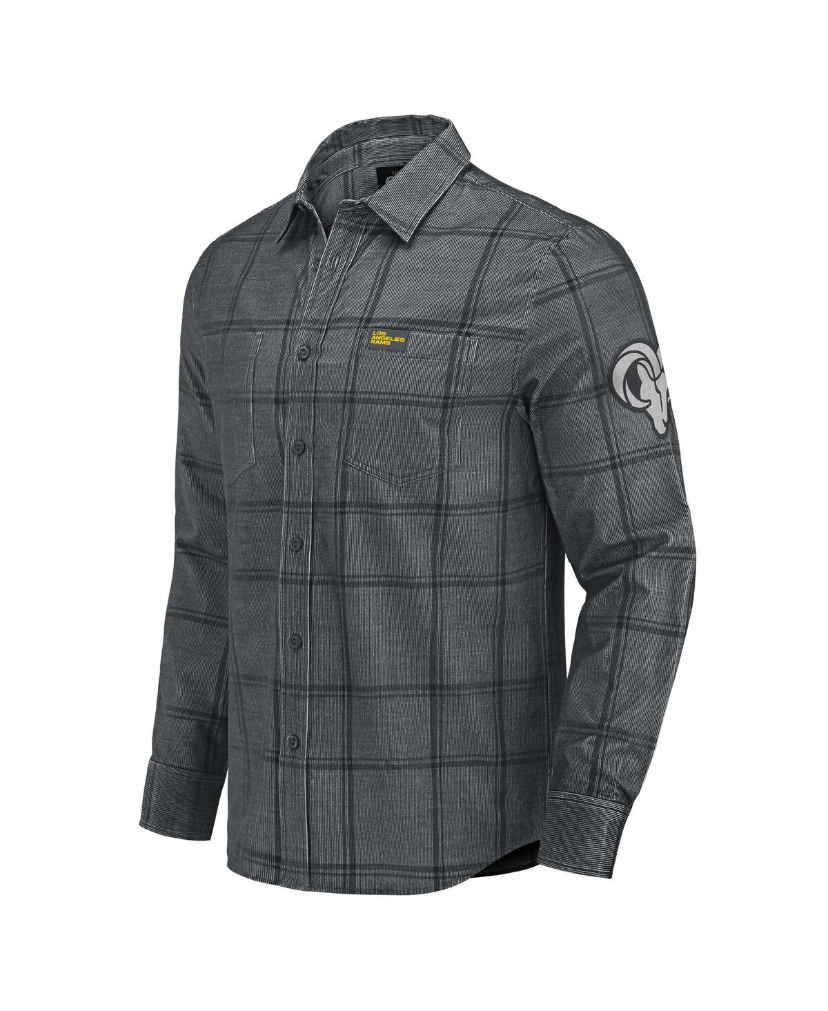 Darius Rucker Collection by Fanatics Men's Gray Los Angeles Rams Micro Corduroy Plaid Button Up Shirt