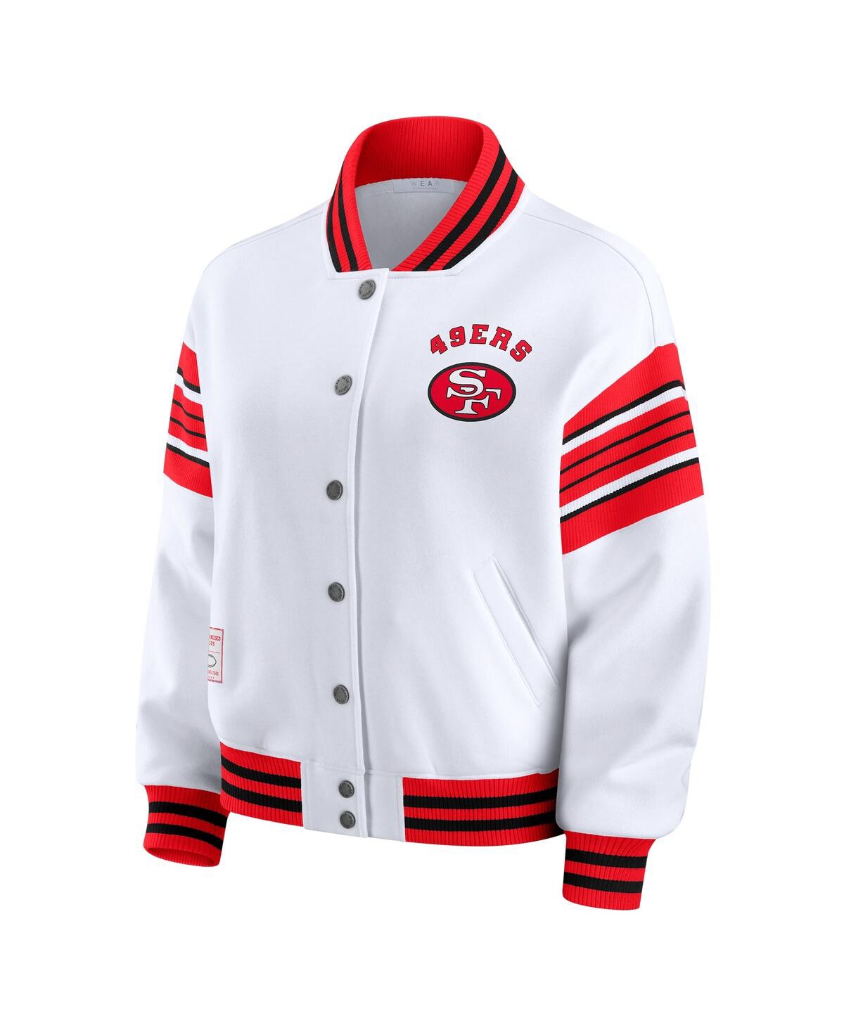 Wear by Erin Andrews Women's White San Francisco 49ers Plus Full-Snap Fleece Sweatshirt Jacket