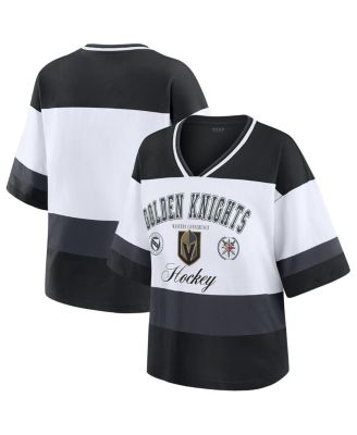 WEAR by Erin Andrews - Women's Black/White Vegas Golden Knights Jersey Style T-Shirt