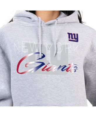 Women's Gray New York Giants Shadow Logo Fleece Pullover Hoodie