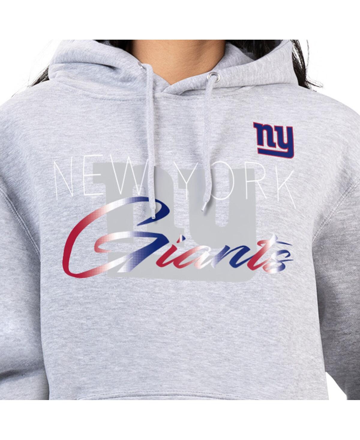 G-iii 4Her by Carl Banks Women's Gray New York Giants Shadow Logo Fleece Pullover Hoodie