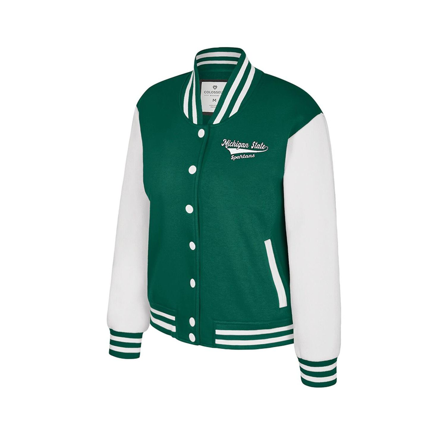 Women's Green Michigan State Spartans French Baguette Full Snap Fleece Jacket