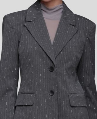 Pinstripe Long-Sleeve Blazer