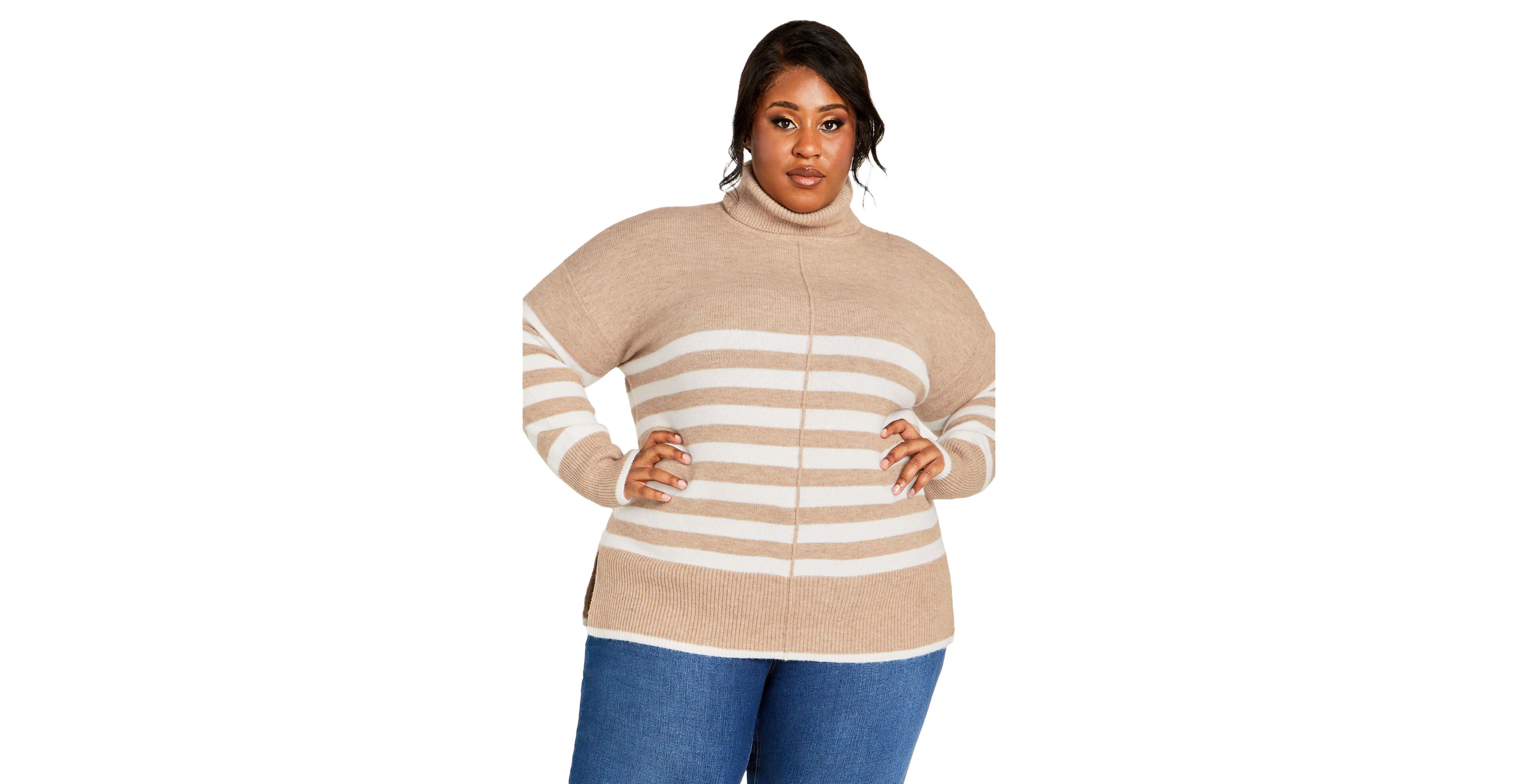 Avenue Women's Livvy Roll Neck Stripe Sweater