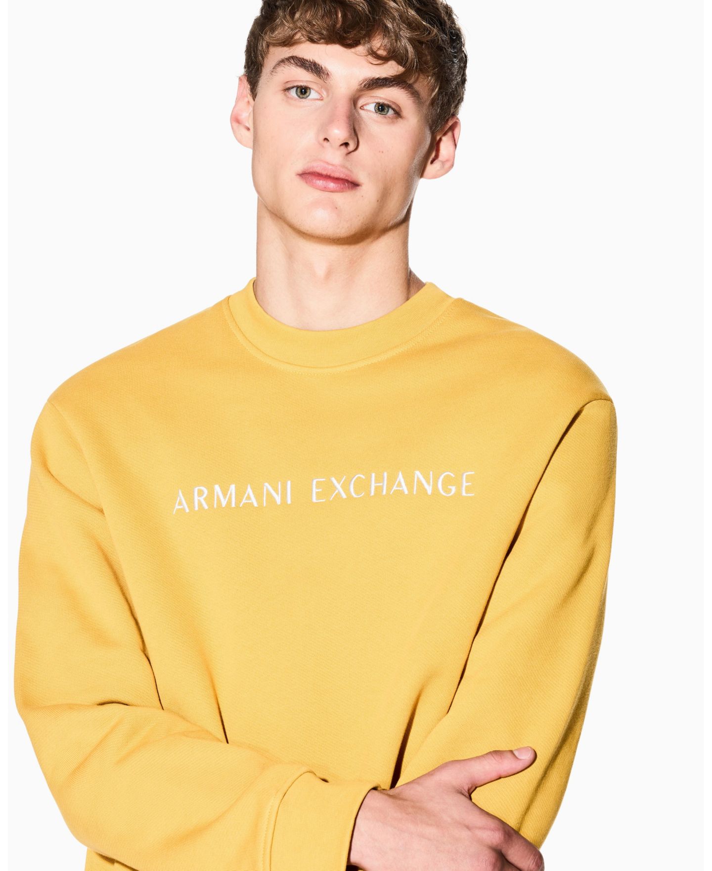 Мужское флисовое худи A|X Armani Exchange с графикой на груди, цвет: Оливковый — фото 4