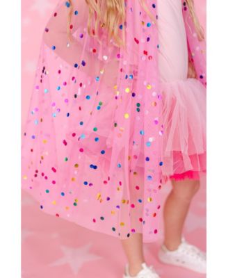 Girls Raspberry Confetti Cape