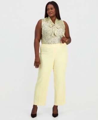 Kasper - Plus Size Core Julia Stretch Mid-Rise Straight-Leg Pants
