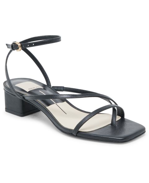 Женские сандалии Dolce Vita Karlos Ankle Strap Block Heel Dress Sandals, цвет: Чёрный кожаный