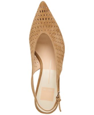 Women's Alenna Perforated Pointed Toe Kitten Heel Pumps