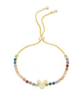 Multi Color Crystal Mickey Mouse Bolo Bracelet